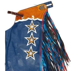 Jerry Beagley Braiding Co. Regular Adult Chap W/Flag -HORSE TACK Store 1001RF 2