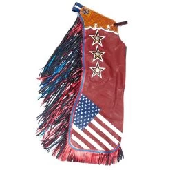 Jerry Beagley Braiding Co. Regular Adult Chap W/Flag -HORSE TACK Store 1001RF 3
