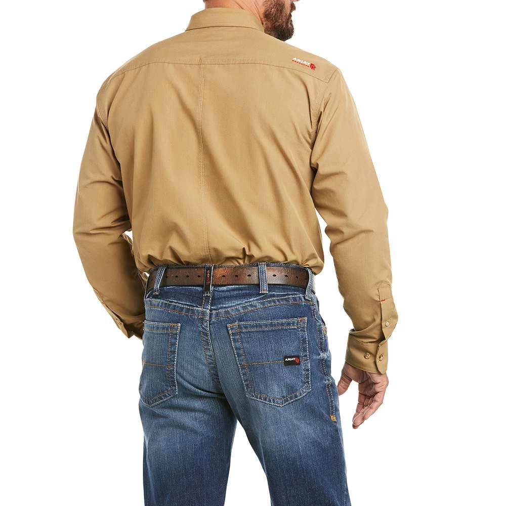 Ariat Men's Fire Resistant Long Sleeve Khaki Work Shirt 4 Ariat Men's Fire Resistant Long Sleeve Khaki Work Shirt - Image 2