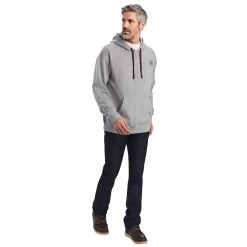 Ariat Men's Logo Hoodie Heather Grey -HORSE TACK Store 10040817 02