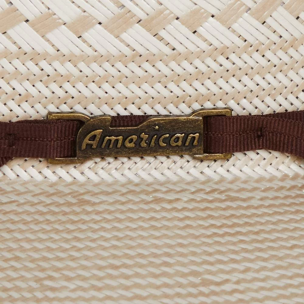 American Hats AHC 1011 Two Tone Vented Tan And Ivory 4 1/4in. Brim Round Oval Open Crown Cowboy Hat 4 American Hats AHC 1011 Two Tone Vented Tan And Ivory 4 1/4in. Brim Round Oval Open Crown Cowboy Hat - Image 2