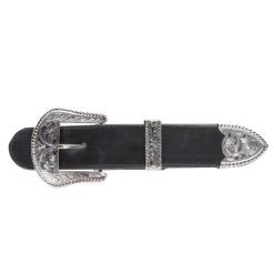 Vogt Silversmiths Engraved Tombstone Rope Edge 1 1/2in. Buckle Set