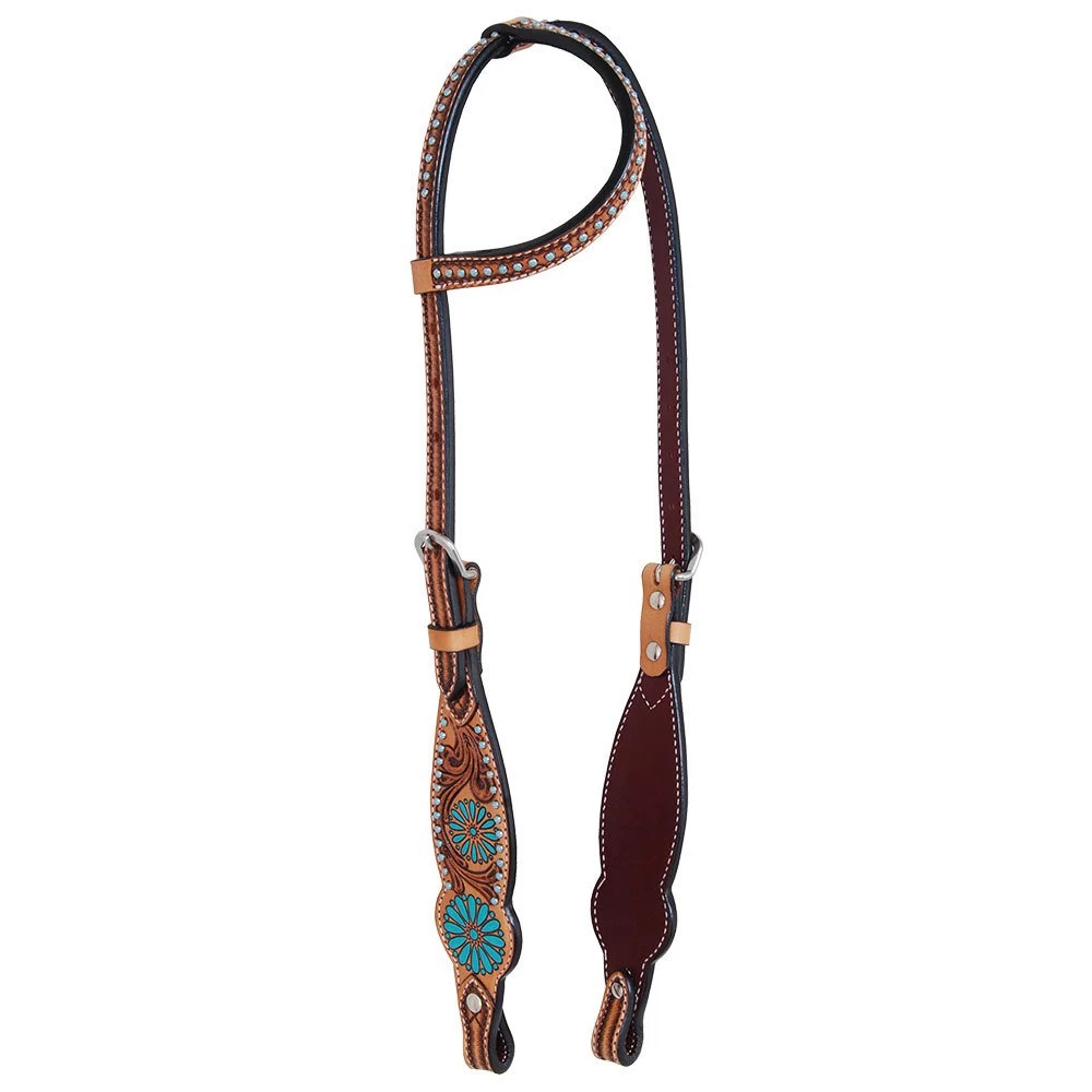 Rafter T Ranch Company Beaded Zuni Turquoise Single Ear Headstall 3 Rafter T Ranch Company Beaded Zuni Turquoise Single Ear Headstall