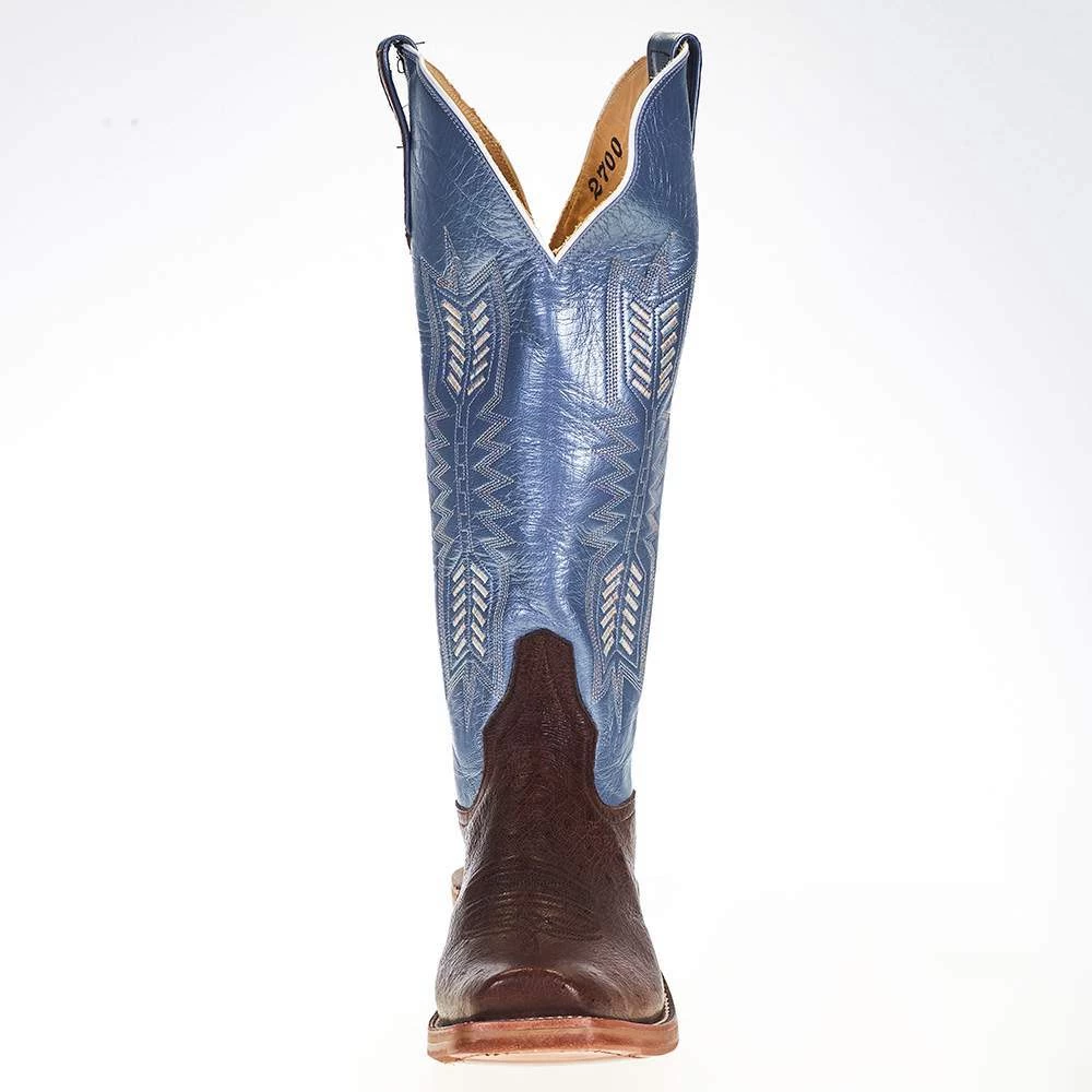 Rios Of Mercedes Women's Ride Ready KangoTobac Smooth Ostrich 15in. Blue Top Cowgirl Boot 4 Rios Of Mercedes Women's Ride Ready KangoTobac Smooth Ostrich 15in. Blue Top Cowgirl Boot - Image 2