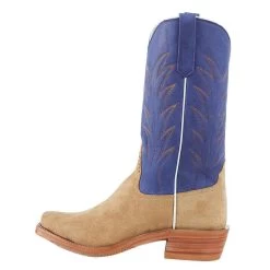Rios Of Mercedes Men's RR Tan Crazy Horse Roughout 13in. Royal Blue Wyoming Top Cutter Toe Boot -HORSE TACK Store 106842 3