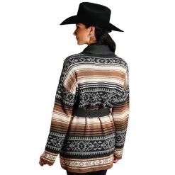 Women's Stetson Brown Serape Cardigan Sweater -HORSE TACK Store 11 027 0539 6035 03