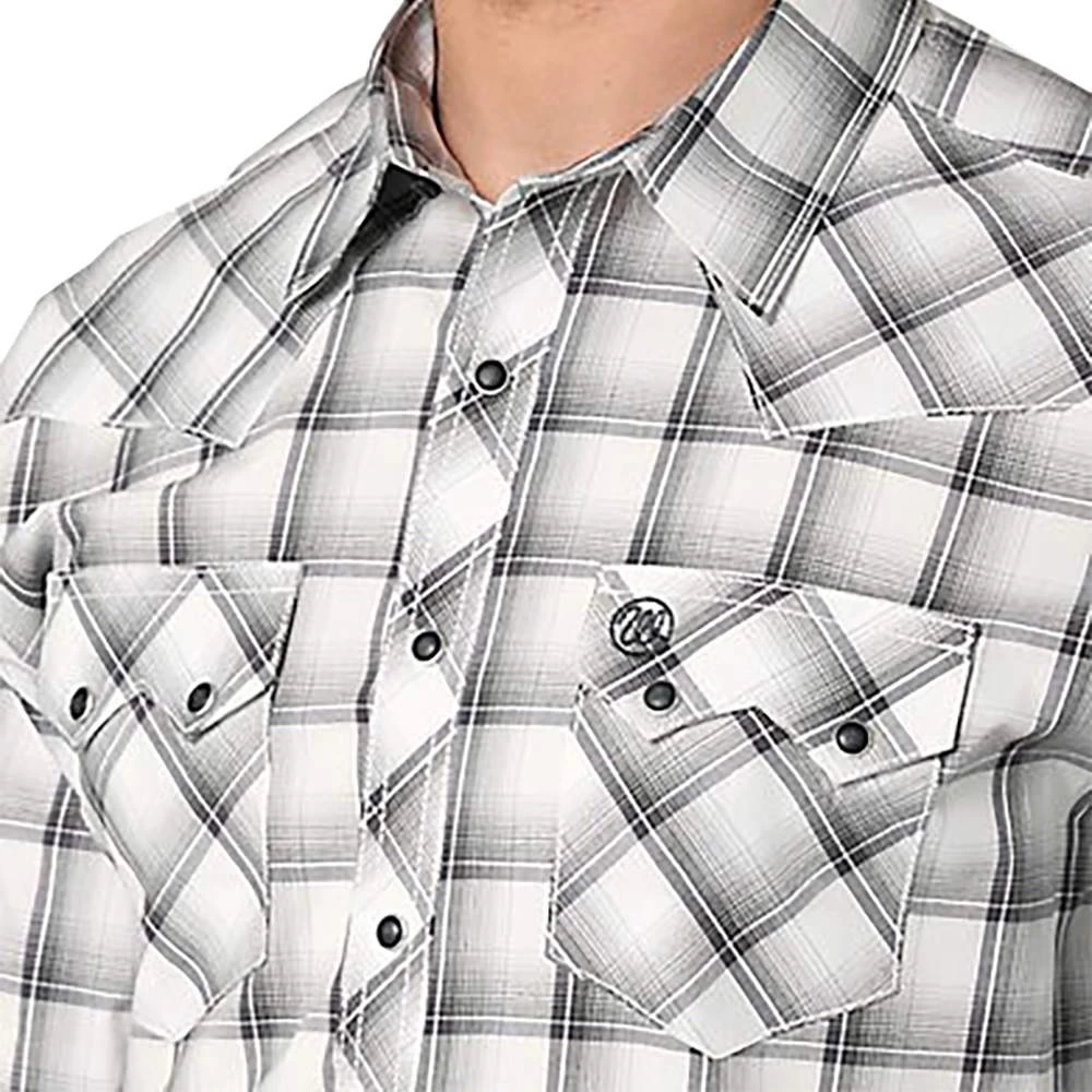 Wrangler Men's Retro Long Sleeve Gray Sawtooth Snap Western Shirt 4 Wrangler Men's Retro Long Sleeve Gray Sawtooth Snap Western Shirt - Image 2