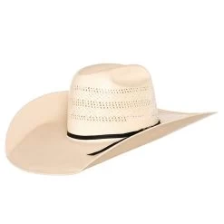 American Hats Triple Fancy Vented Ivory 5in. Brim Straw Hat