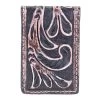 Gem Dandy Accessories Men's Leather Tooled Magnetic Money Clip -HORSE TACK Store 120283 default l