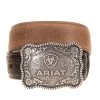 Boy's Floral Tooled Brown Belt -HORSE TACK Store 122651 default l