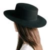 Gigi Pip Dahlia Boater Black Felt Fashion Hat -HORSE TACK Store 125178 default l