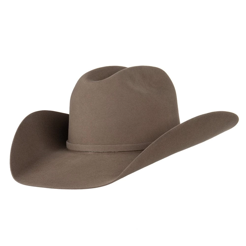 American Hats 7X Pecan Rancher Crease 4 1/4in. Brim Felt Cowboy Hat 3 American Hats 7X Pecan Rancher Crease 4 1/4in. Brim Felt Cowboy Hat
