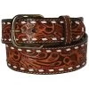 Men's 3D 1-1/2in. Natural Floral Buckstitch Belt -HORSE TACK Store 1290 default l