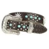 Girl's 3-D Brown With Turquoise Studded Belt -HORSE TACK Store 13049 default l