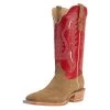 R Watson Boots Men's Sand Roughout 13in. Cherry Red Cowhide Top Square Toe Cowboy Boots -HORSE TACK Store 131160 default l