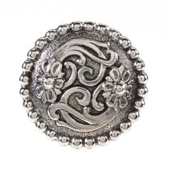 Rockin Out Jewelry 1 1/2in. Beaded Border Concho With 2 Flowers