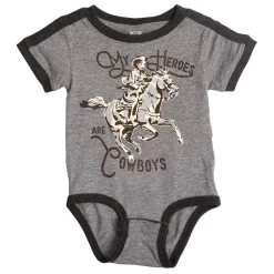 Rodeo Quincy Boy's My Heroes Are Cowboys Onesie