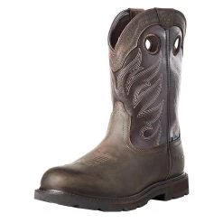 Ariat MEN`S GROUNDWORK PULL-ON H2O DARK BROWN 11` BITTER BROWN TOP SOFT TOE