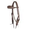 Martin Saddlery Chocolate Roughout Browband Headstall W/Floral Dots -HORSE TACK Store 134288 default l