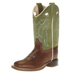 Old West Old West Youth Woody Light Earth Light Green Suede Boot