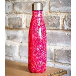 Tooled Fuchsia Print Metal Bottle