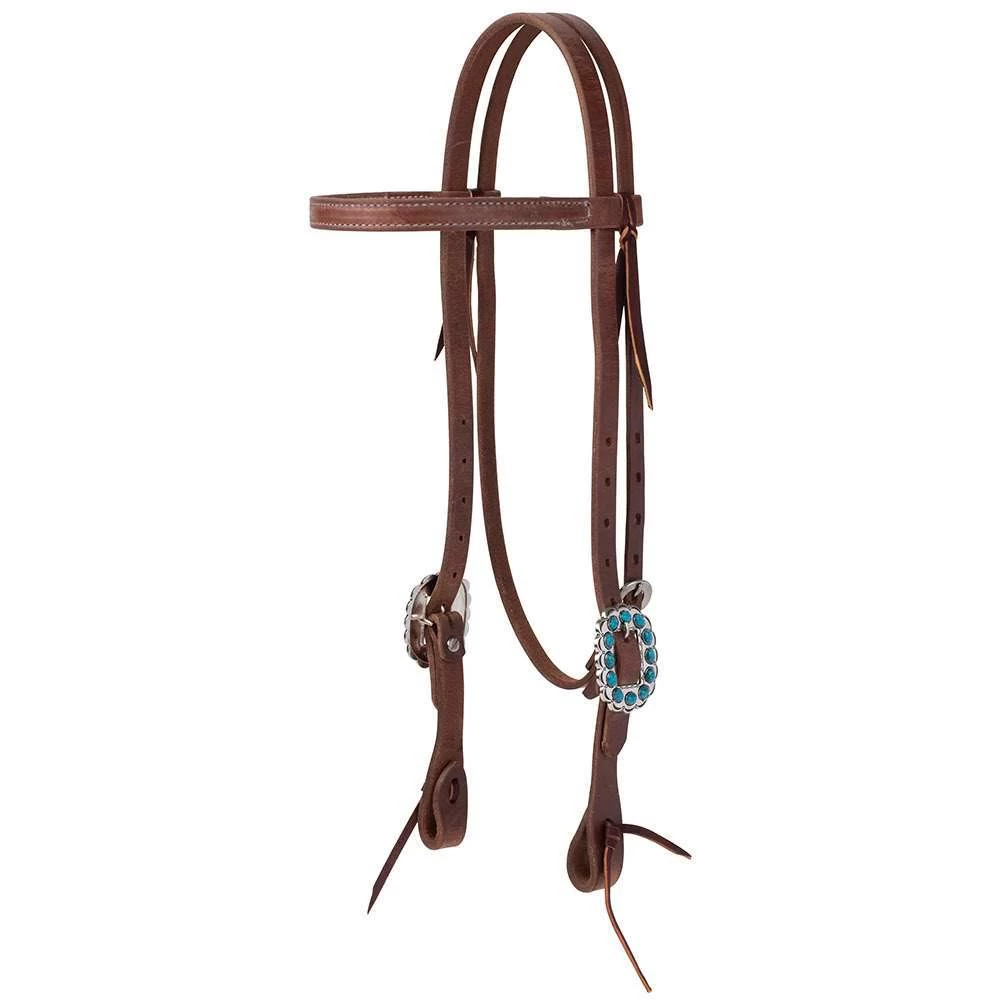 Weaver Leather Protack Turquoise Stones Straight Browband Headstall 3 Weaver Leather Protack Turquoise Stones Straight Browband Headstall
