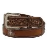 Men's Floral Belt With Cross Concho -HORSE TACK Store 139008 default l