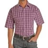 Panhandle Men's Orchid Check Snap Shirt