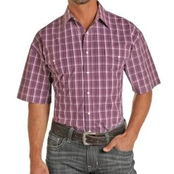 Panhandle Men's Orchid Check Snap Shirt