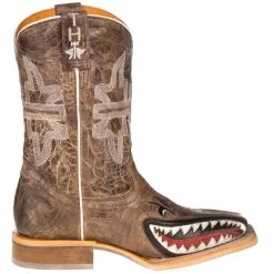 Tin Haul Footwear Youth Sharky Man Eater Brown Top Boots -HORSE TACK Store 14 018 0007 0712 4