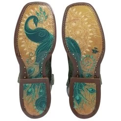 Tin Haul Footwear Womens Feather Plume Turqoise Boot 9 Tin Haul Footwear Womens Feather Plume Turqoise Boot -HORSE TACK Store 14 021 0101 5003 3