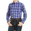 Ariat Boys Pro Series Blue Plaid Paul Shirt -HORSE TACK Store 140517 default l