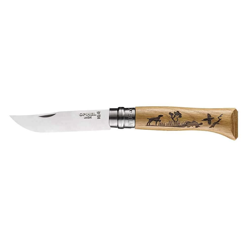 Opinel Usa Inc. No.8 Oak Engraved Handle Animalia Dog 002335 3 Opinel Usa Inc. No.8 Oak Engraved Handle Animalia Dog 002335