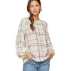 Andrée Women's Mocha Plaid Printed Blouse -HORSE TACK Store 141136 default l