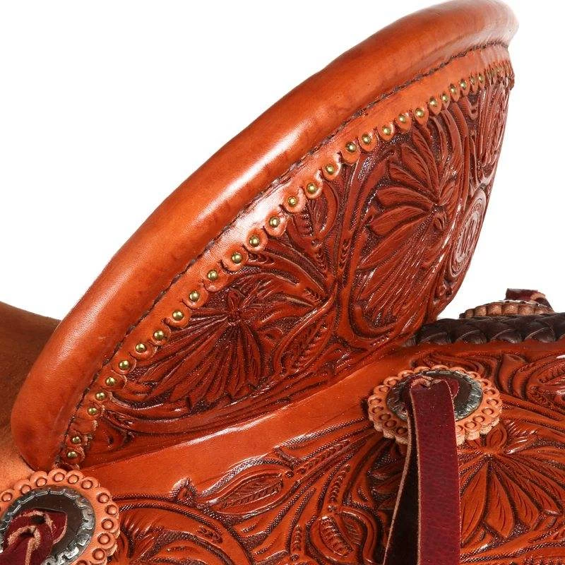 NRS Competitor Series Chestnut Poinsettia Barrel Saddle With Pencil Roll 6 NRS Competitor Series Chestnut Poinsettia Barrel Saddle With Pencil Roll - Image 4