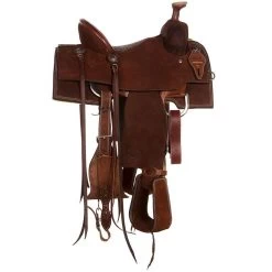 NRS Competitor Series Youth Chocolate Roughout W/ Inlaid Grey Bullhide -HORSE TACK Store 1412008Y 2 93dbc2a2 e027 476c 8080 c282654beea7