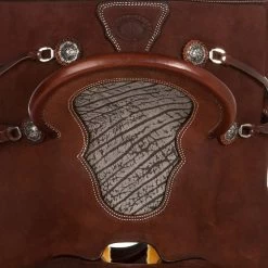 NRS Competitor Series Youth Chocolate Roughout W/ Inlaid Grey Bullhide -HORSE TACK Store 1412008Y 4