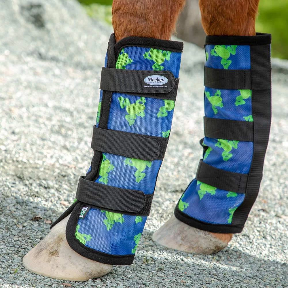 Mackey Equine Accessories Flying Frogs Mesh Fly Boot With Fleece Binding 3 Mackey Equine Accessories Flying Frogs Mesh Fly Boot With Fleece Binding