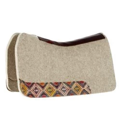 HORSE TACK Store 32 5 Star Equine Products Supplies Inc. 5 7/8in. Natural Flex Fit Barrel Racer Pad W/ Hand Painted Azteca Nativo Wear Leathers