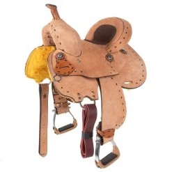 Tough 1 Branson 10in. Youth Roughout Barrel Saddle With Buckstitch