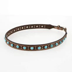 M+F Medium Brown Turquoise Hat Band Hat Accessories