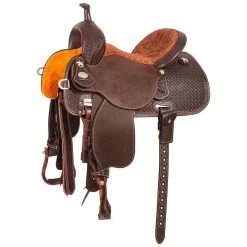Martin Saddlery 1/2 Breed Basket Chocolate Stingray Barrel Saddle