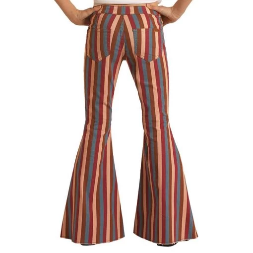 Girls Rock & Roll Denim Striped Bell Bottom 3 Girls Rock & Roll Denim Striped Bell Bottom -HORSE TACK Store 147263 default l