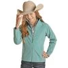 Girls Powder River Turquoise Softshell Jacket -HORSE TACK Store 147269 default l