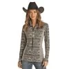 Women's Panhandle Heather Aztec Knit Henley Pullover -HORSE TACK Store 147604 default l