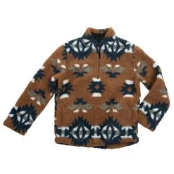Wrangler Boys Brown Aztec Sherpa Pullover