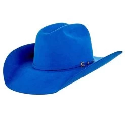 Rodeo King 7X Cobalt Blue 4in. Brim Open Crown Felt Cowboy Hat