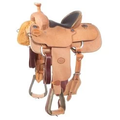 Nrs Competitors Natural Roughout Bullhide Seat Youth Team Roping Saddle