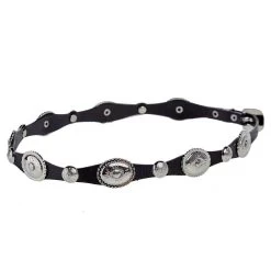 Rodeo King Black Scalloped Hat Band With Silver Conchos