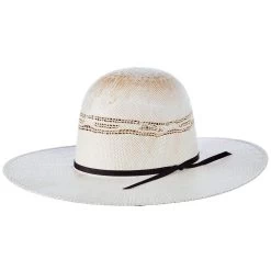 Youth Twister Ivory And Tan Bangora Straw Hat
